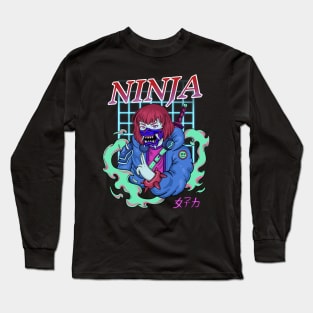 Japanese Cyberpunk Ninja Long Sleeve T-Shirt